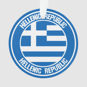 Adorno Emblema redondo de Grecia