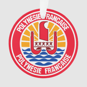 Adorno Emblema redondo de la Polinesia Francesa