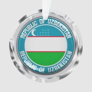 Adorno Emblema redondo de Uzbekistán