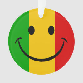 Adorno Emoji sonriente bandera Rasta rayas Reggae