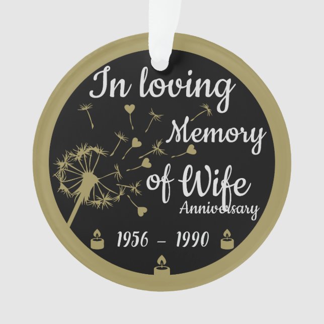 Adorno En memoria amorosa Muerte Esposa del aniversario (Anverso)