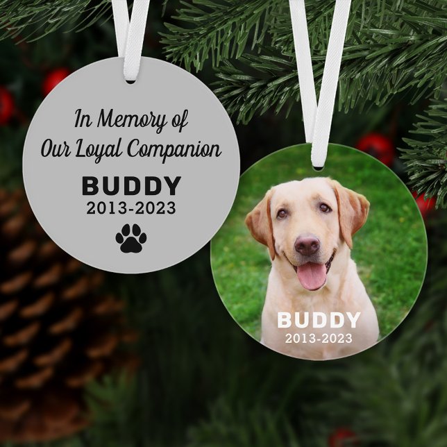 Adorno En memoria de nuestra foto personalizada de perro  (Subido por el creador)