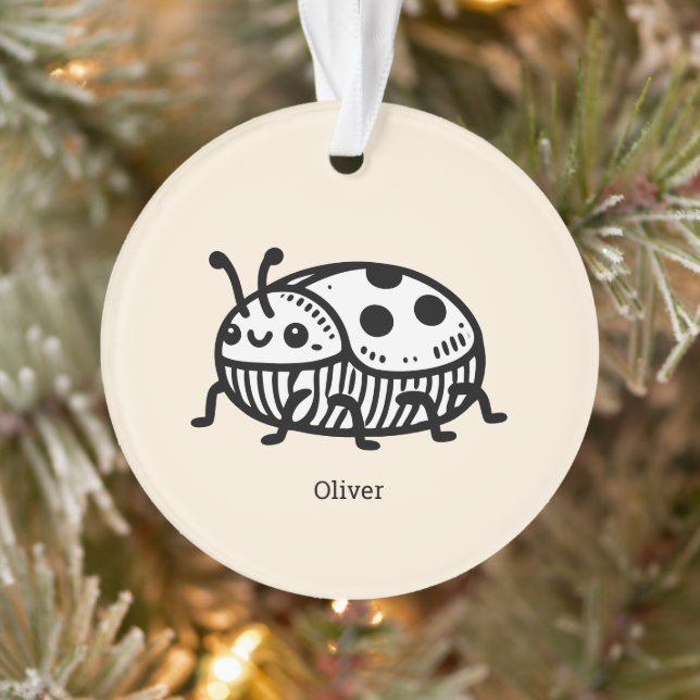 Adorno Encantador Ilustracion de escarabajo a mano (Árbol)