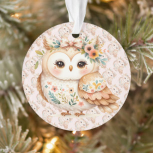 Adorno Encanto de Búho Boho Cottagecore Floral Farmcore