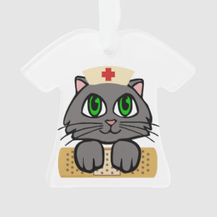 Adorno Enfermera Kitten (Ojos verdes)