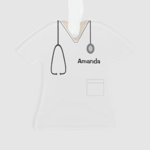 Adorno Enfermera uniforme de enfermera Navidades blancos