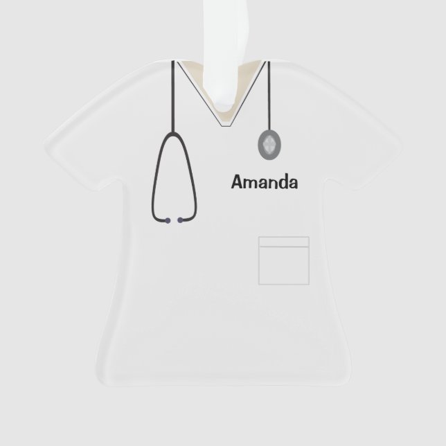 Adorno Enfermera uniforme de enfermera Navidades blancos (Anverso)