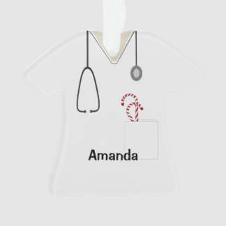 Adorno Enfermera uniforme Navidades blancos camisas de ca