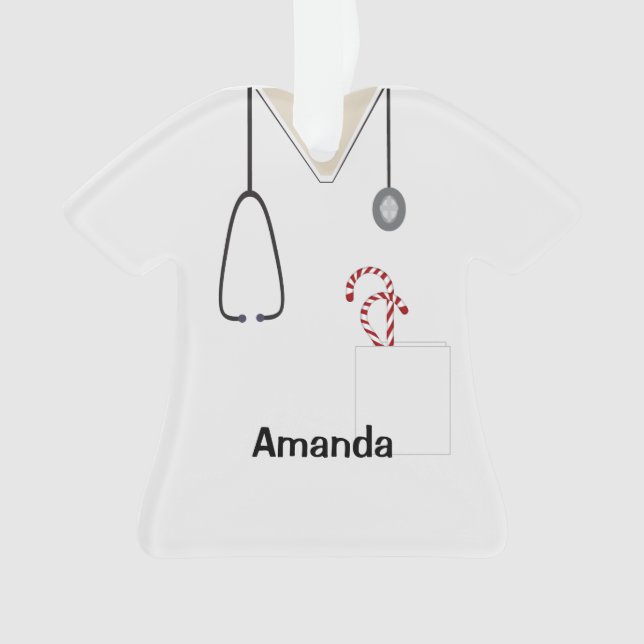 Adorno Enfermera uniforme Navidades blancos camisas de ca (Anverso)