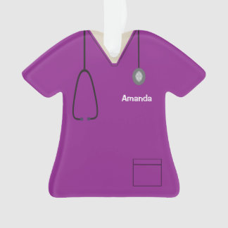 Adorno Enfermera uniforme Navidades de camisas moradas