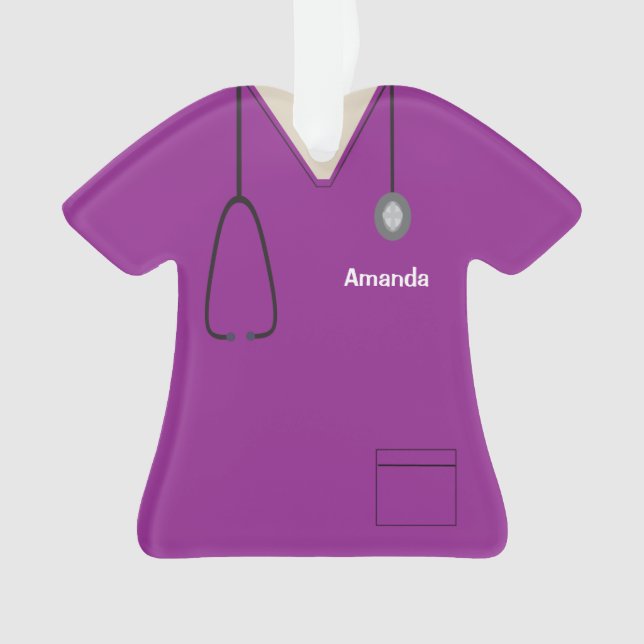 Adorno Enfermera uniforme Navidades de camisas moradas (Anverso)