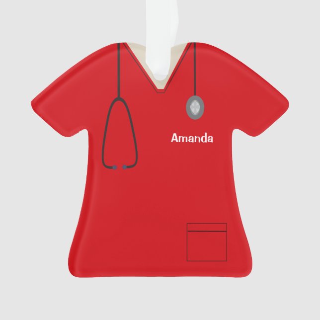Adorno Enfermera uniforme Navidades de camisas rojas (Anverso)