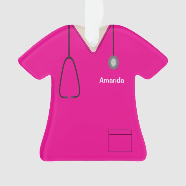 Adorno Enfermera uniforme Navidades de camisas rosadas ca (Anverso)