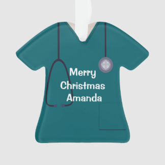 Adorno Enfermera uniforme, Navidades de camisas Verde azu