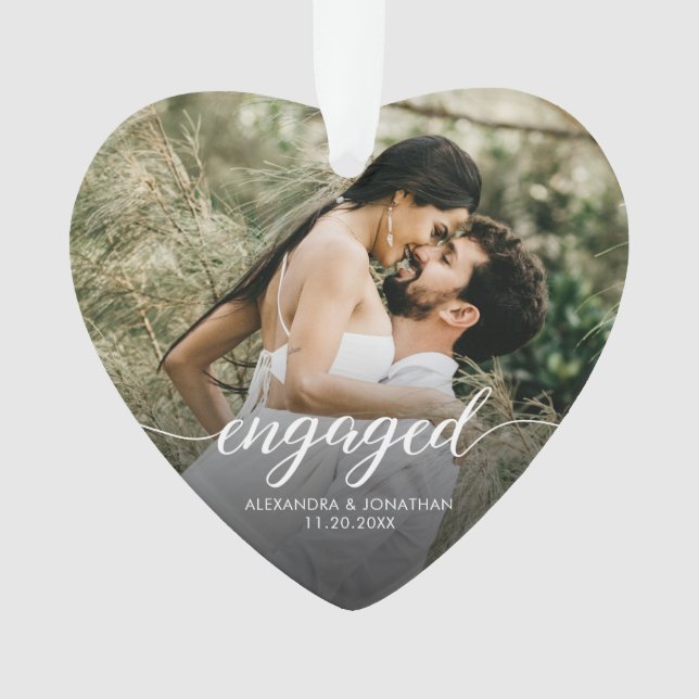 Adorno Engaged Modern script Personalized photo keepsake (Anverso)