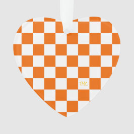 Adorno Equipo blanco Naranja de Sports Checkerboard INITI