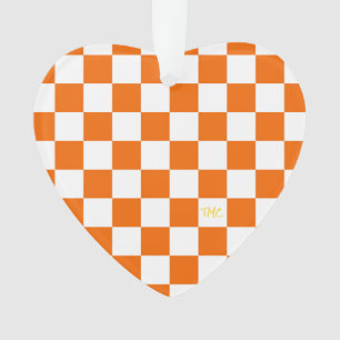 Adorno Equipo blanco Naranja de Sports Checkerboard INITI