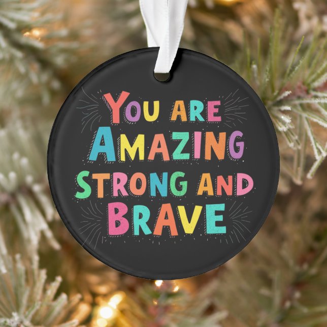 Adorno Eres asombroso, fuerte y valiente motivación (Árbol)