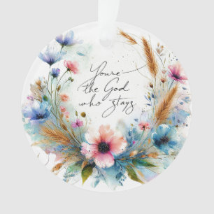 Adorno Eres el Dios que permanece, floral acuarela