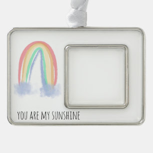 Adorno Eres mi arcoiris pintado con una acuarela brillant