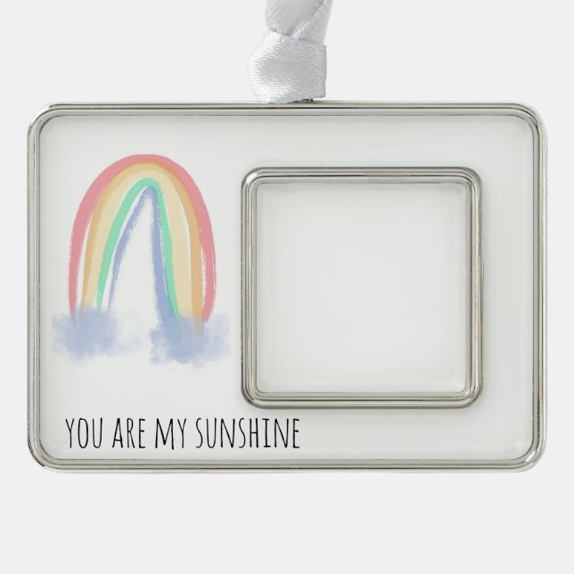 Adorno Eres mi arcoiris pintado con una acuarela brillant (Anverso)