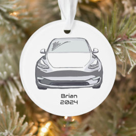 Adorno Esbozo de dibujo de mano blanca del vehículo eléct