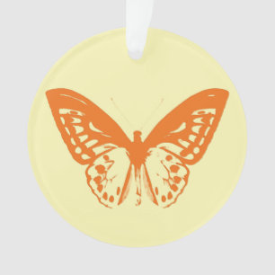 Adorno Esbozo de mariposa, amarillo y naranja