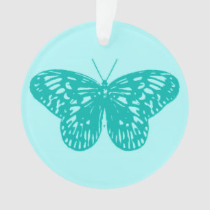 Adorno Esbozo de mariposa, aqua y turquesa