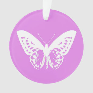 Adorno Esbozo de mariposa, orquídea y blanco