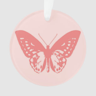 Adorno Esbozo de mariposa, rosa de coral