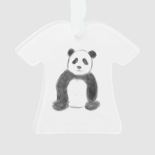 Adorno Esbozo de panda blanco y negro