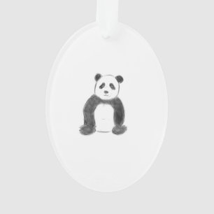 Adorno Esbozo de panda blanco y negro