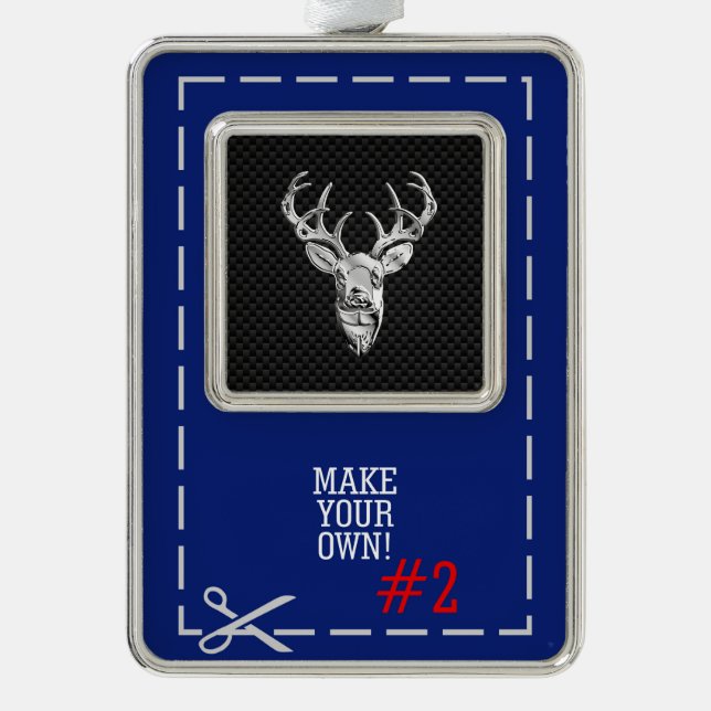 Adorno Escena de ciervos plateados en impresión de fibra  (Anverso)