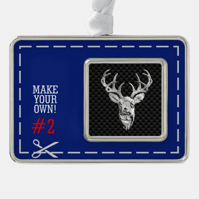 Adorno Escena de ciervos plateados en impresión de fibra  (Anverso)