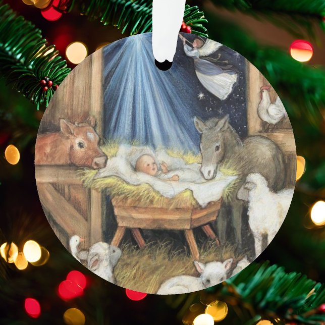 Adorno Escena de Jesús Natividad de los Navidades del beb (Subido por el creador)