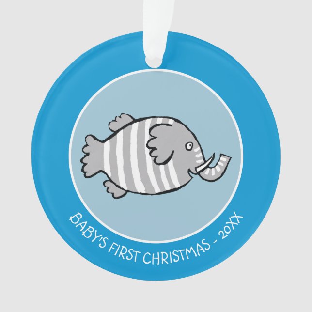 Adorno Escena linda de los pescados del elefante con el (Anverso)