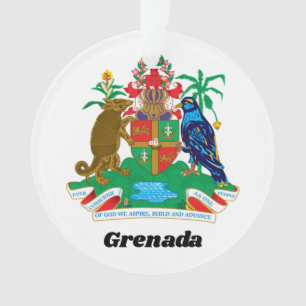 Adorno Escudo de Armas Colorido del Caribe Isla de Granad