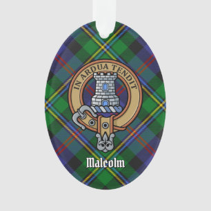 Adorno Escudo de armas del Clan Malcolm sobre tartán