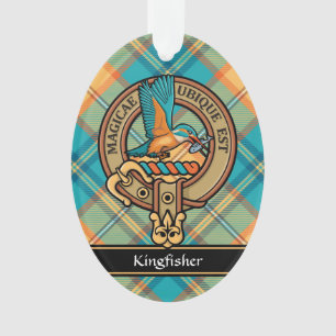 Adorno Escudo de Kingfisher sobre Tartán Ornament
