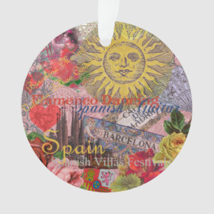 Adorno España Vintage Sol Viaje Collage Retro Europa