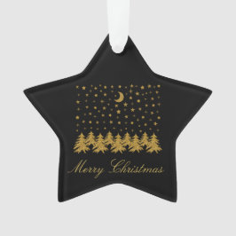 Adorno Espeluznante árbol de Navidad dorado, luna, estrel