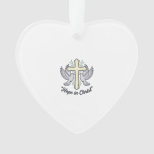 Adorno Esperanza en Cristo Paloma Cruz Diseño Cristiano V