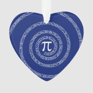 Adorno Espiral de números para Pi en azul marino