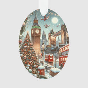 Adorno Esplendor Navideño de Londres - Vibrante Tarjeta d