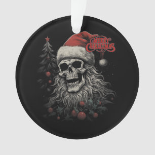 Adorno Esqueleto Calavera Divertida Feliz Navidad Santa C