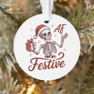 Adorno Esqueleto Festivo Snarky Navidad Sarcástico