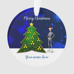 Adorno Esqueleto y árbol de Navidad con símbolos de radia