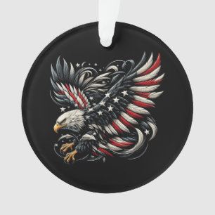Adorno Estadounidense Patriota Con Águila Y Bandera De EE