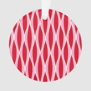 Adorno Estampa de cinta de mediados de siglo, rojo coral 