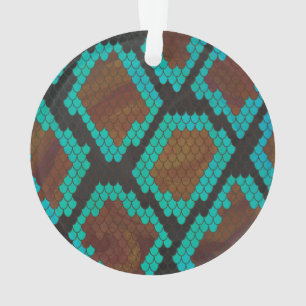 Adorno Estampado marrón y azul de serpiente